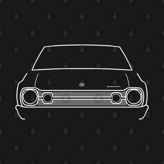 AMC Hornet classic car white outline graphic by soitwouldseem