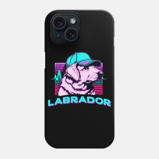 Labrador Synthwave Dog Lover Retriever Phone Case