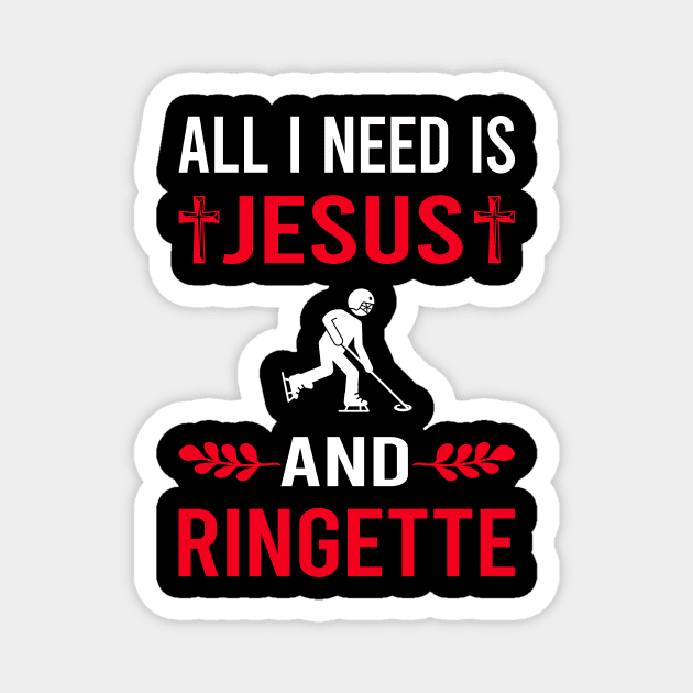 I Need Jesus And Ringette Magnet by Good Day