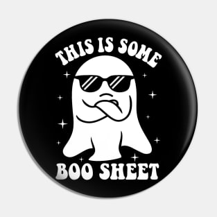 This Is Some Boo Sheet Ghost Retro Halloween Costume Women Pin