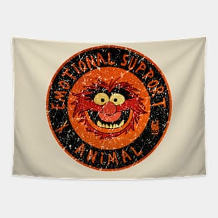 Vintage Emotional Support Animal Black Tapestry