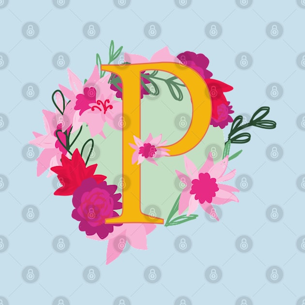 Monogram P, Personalized Initial by Bunniyababa