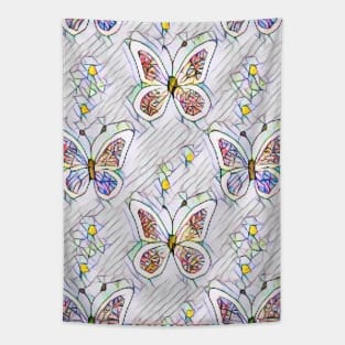 Iridescent Stained Glass Spring Butterfly (MD23SPR018b) Tapestry