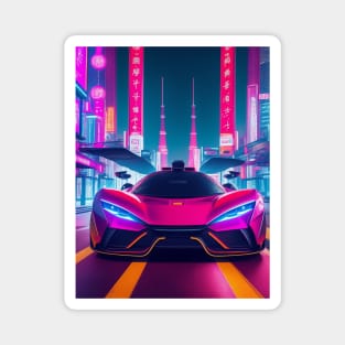 Asian Neon Velocity: Futuristic Thrill Ride Magnet