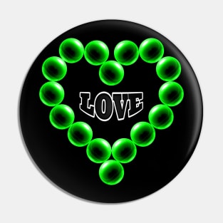 Love Heart in Green Color Pin