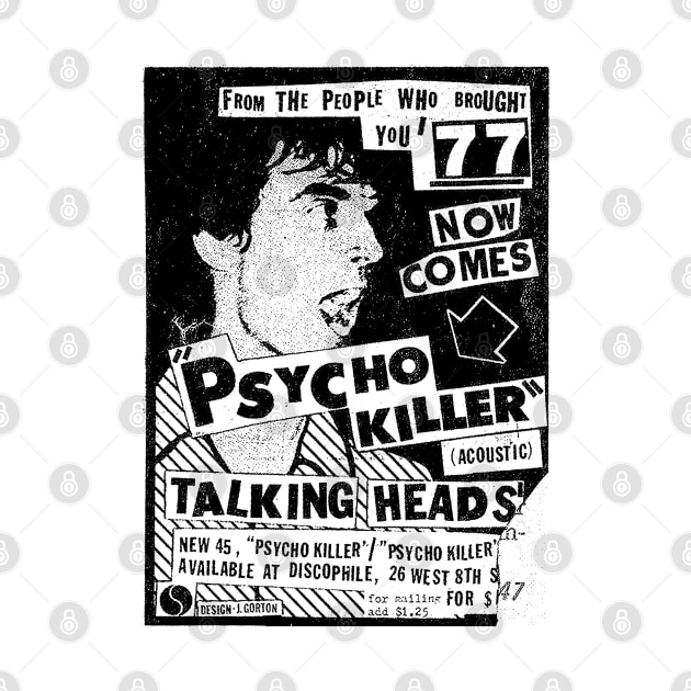 Psycho Killer / Post Punk Vintage Design by CultOfRomance