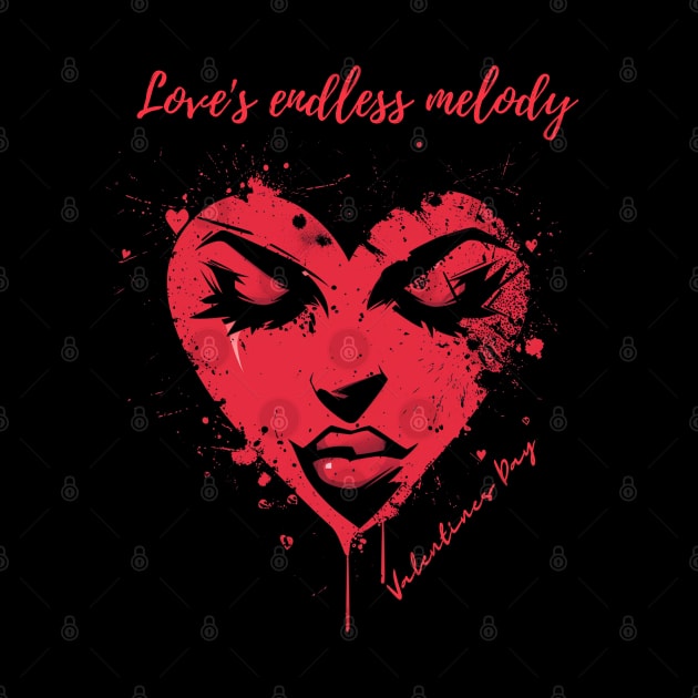 Love's endless melody. A Valentines Day Celebration Quote With Heart-Shaped Woman by DivShot 