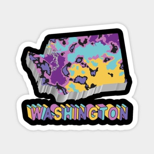 Washington State Map Art Magnet