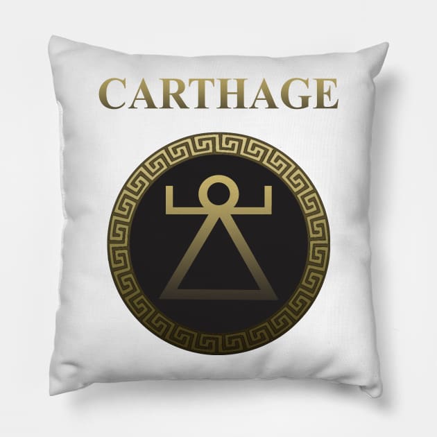 Ancient Carthage Symbol of Tanit Pillow by AgemaApparel