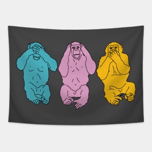 Los 3 Monos Sabios Tapestry