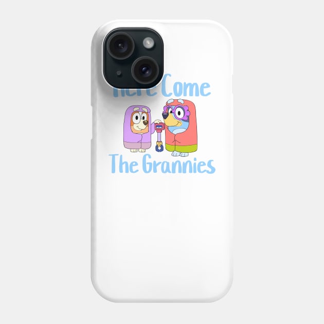 here-come-the-grannies-cartoon Phone Case by Boose creative