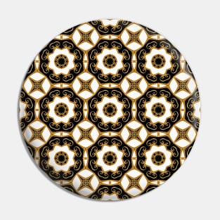 Art deco Black and white Golden tile pattern Pin