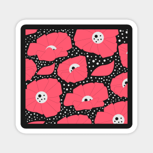 Poppies and dots Magnet