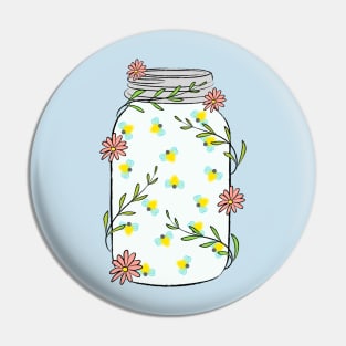 Mason Jar With Fireflies Pin