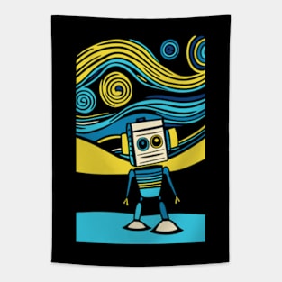 Robot on a Starry Night Tapestry