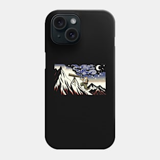 Meteor Watching Hiker Mountain Climbing Stargazing Cat Phone Case