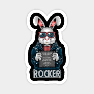 Rabbit Rock n Roller Magnet