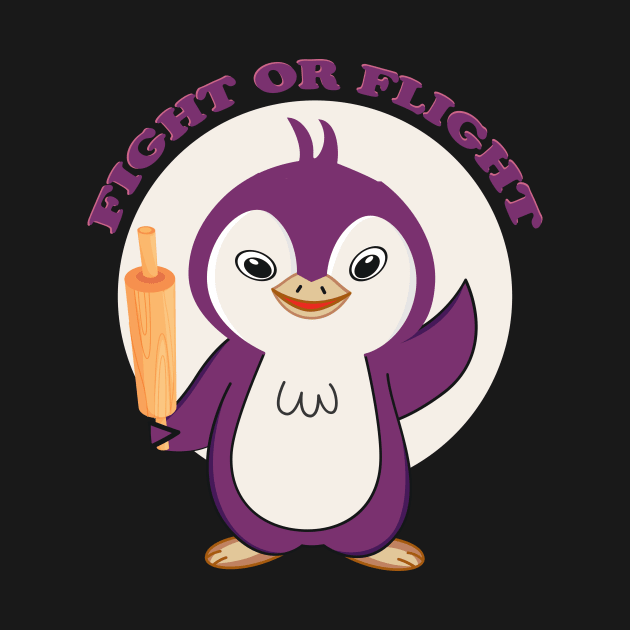 Fight or Flight Funny Penguin Pun Fight shirt Flight Meme by Selva_design14