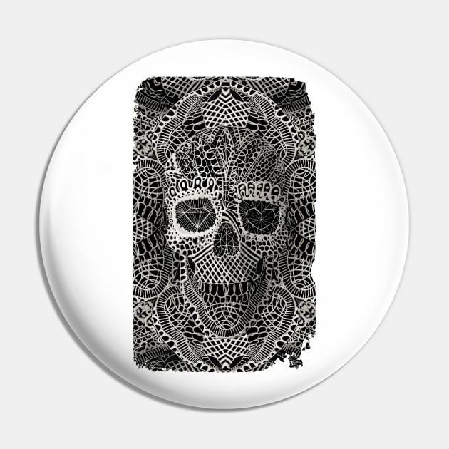 Lace Skull Pin by aligulec