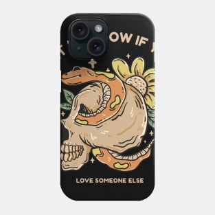 skull snake with sunflower Phone Case