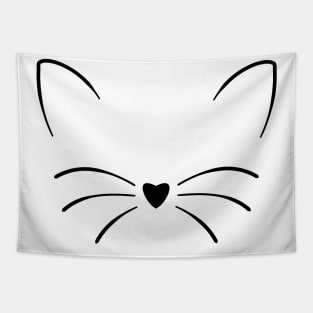 Cat Face Cute Mask Love Heart Pet Lover Animals Vegan Tapestry