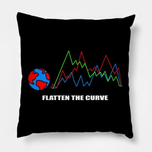 Awesome Flatten The Curve Graphic Illustration Pillow
