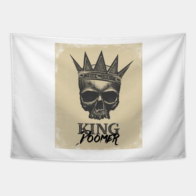 Doomer King, Doom and Gloom skull Tapestry by laverdeden