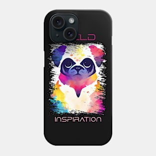 Pug Dog Wild Nature Animal Colors Art Painting Phone Case