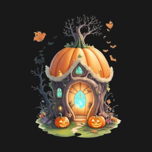 Enchanted forest halloween Pumpkin Sticker T-Shirt