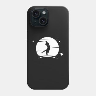 Cat Jumping At The Moon Cute Silhouette Playing Kitten Phone Case