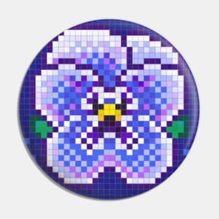 Celestial Pansy Pixel Painting Pin