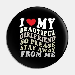 I Love My Girlfriend with red heart for all boys and men who are in love with their partner Pin