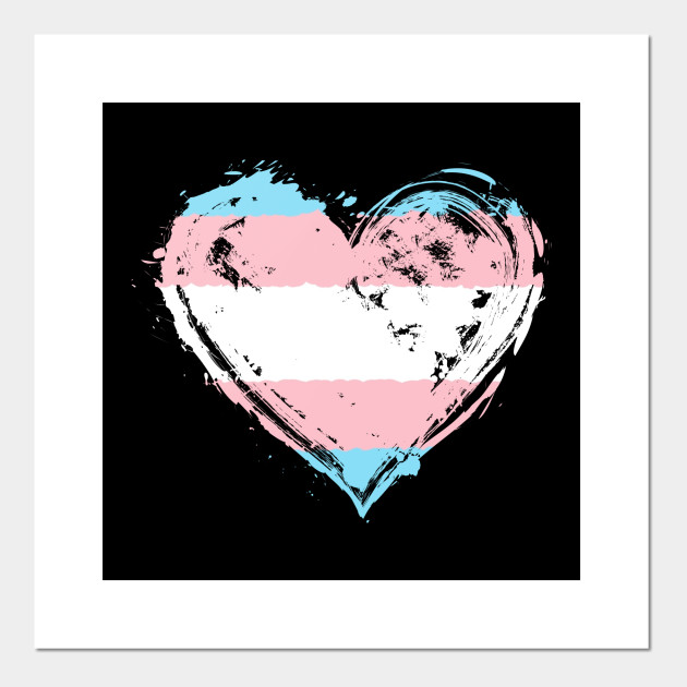Transgender Pride Heart Flag Trans Awareness Rights Transgender Affiche Et Impression D Art Teepublic Fr