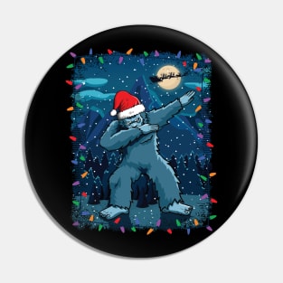 Christmas Dabbing Yeti Dab Bigfoot Santa Claus Pin