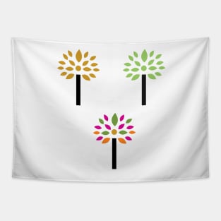 abstract colorful tree Tapestry