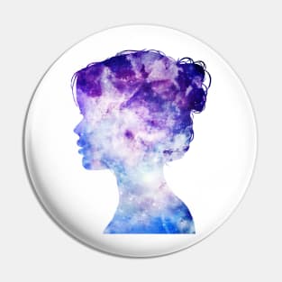 Purple Galaxy girl Pin