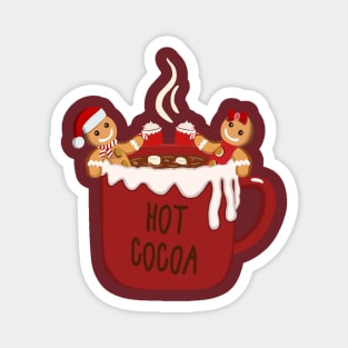 Gingerbread Man Cocoa Hot Tub Magnet