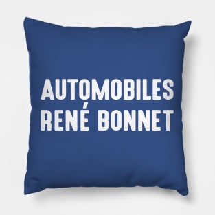 Automobiles René Bonnet - Reims, Montlhéry - white print Pillow