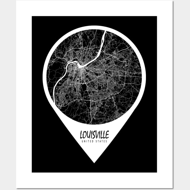 Louisville city map Framed Mini Art Print by Serenity by Alex