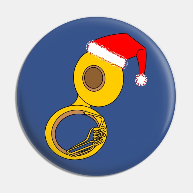 Santa Hat Tuba Pin by Barthol Graphics