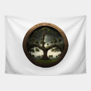 Isometric Tree Geometric Forest Vintage Since Retro Tapestry