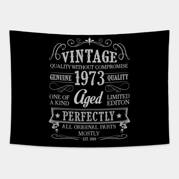 Vintage 1973 47 Years Old 47th Birthday Gift For Men Women Tapestry by semprebummer7