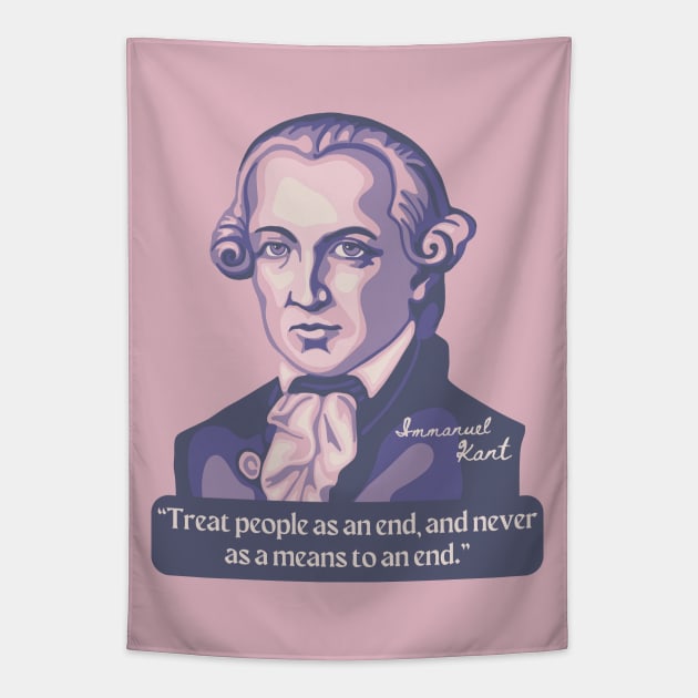 Emmanuel Kant Portrait and Quote Tapestry by Slightly Unhinged