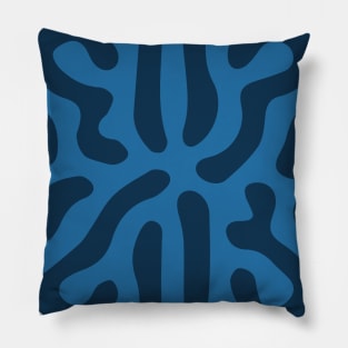 Reaction-Diffusion Hexagon (Blue) Pillow