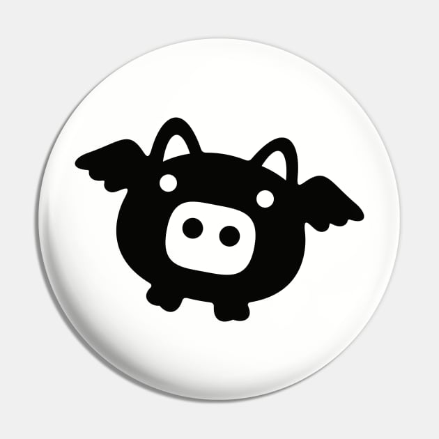 Flying Black Pig Pin by XOOXOO