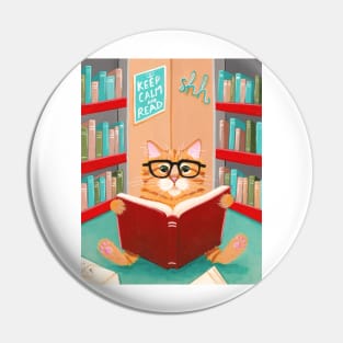 The Library Cat Pin