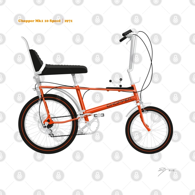 Classic Raleigh Chopper Mk1 10 Speed in Brilliant Orange by Tunstall