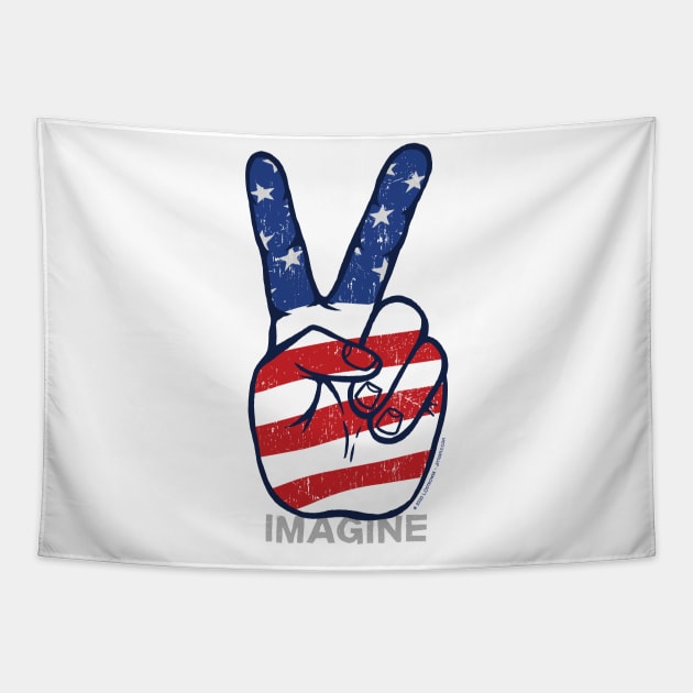 IMAGINE PEACE AMERICA Tapestry by Jitterfly