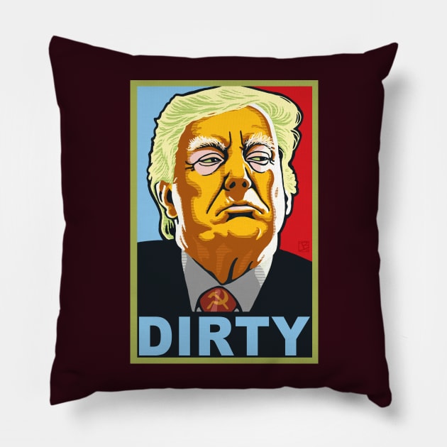 Dirty Donald Pillow by BeveridgeArtworx