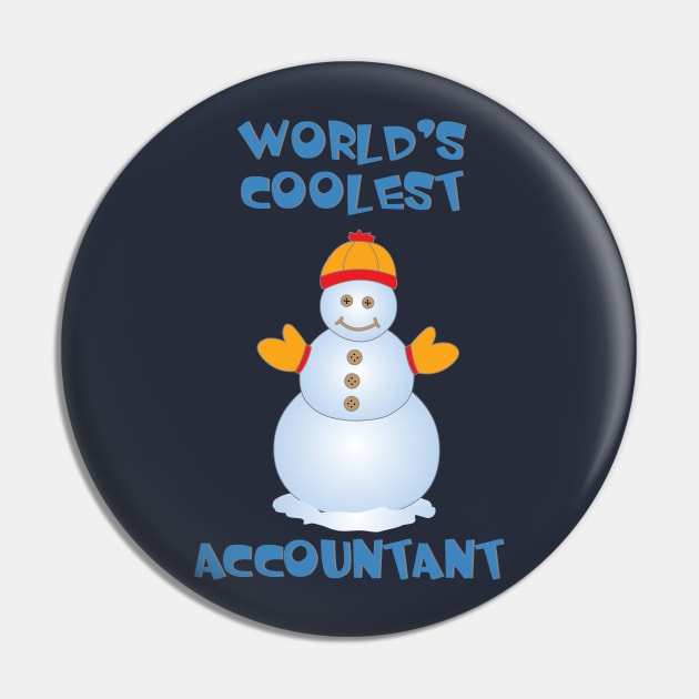 Coolest Accountant Snowman Pin by Barthol Graphics